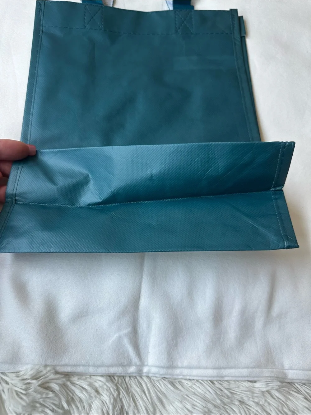 ATHLETA Power of She Teal Green Reusable Shopping Tote Bag Logo Gym Shopper